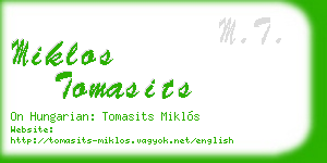 miklos tomasits business card
